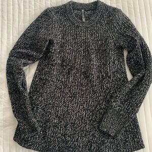 Athleta Black and white wool blend Crew Neck Sweater